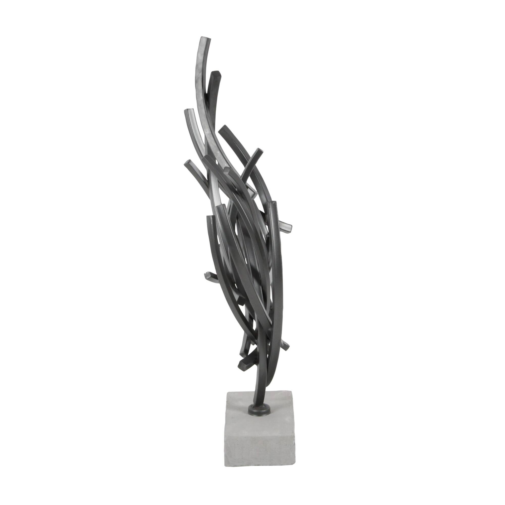 23" Gray Metal Abstract Sculpture